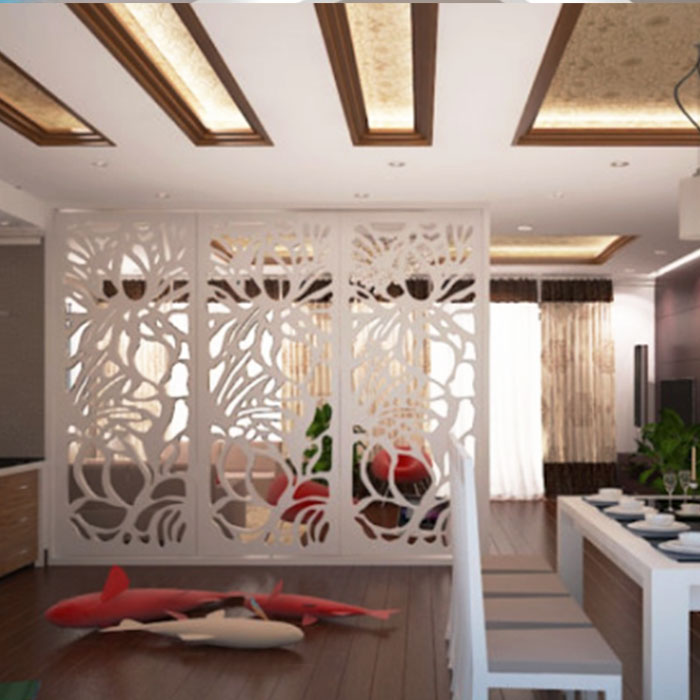Vách CNC trang trí không gian bếp