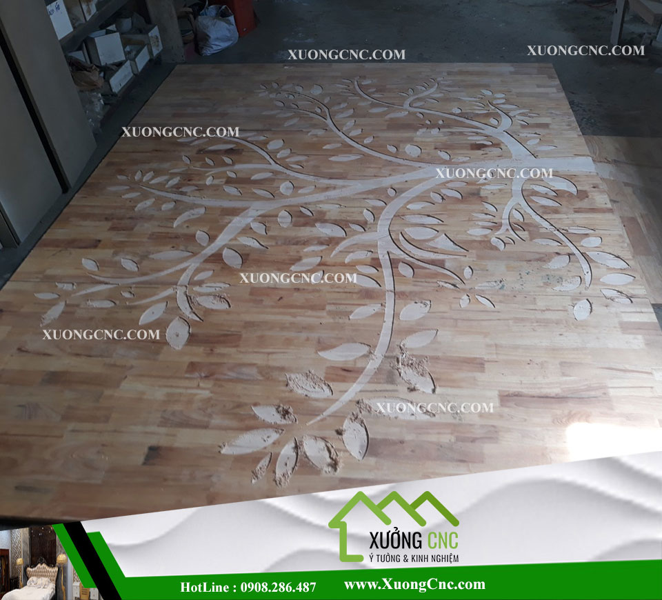 Mẫu vách ngăn CNC hoa văn cây 43