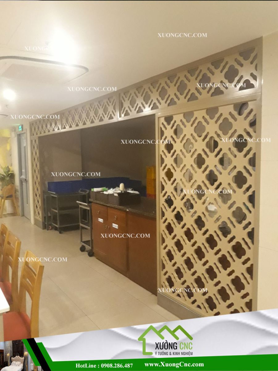 Mẫu vách CNC ứng dụng không gian nhà hàng 3