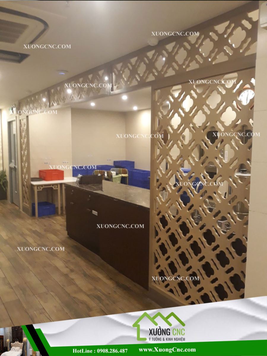 Mẫu vách CNC ứng dụng không gian nhà hàng 2