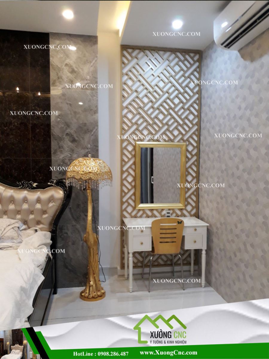 Vách ngăn CNC trang trí phòng ngủ đẹp 2