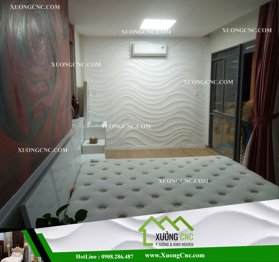 Thi công vách cnc phòng ngủ nhà phố căn hộ 2