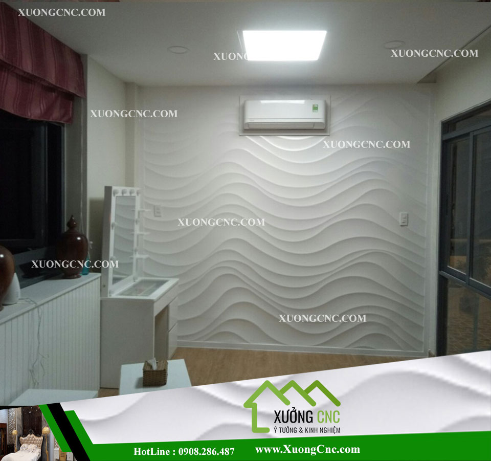 Thi công vách cnc phòng ngủ nhà phố căn hộ 3