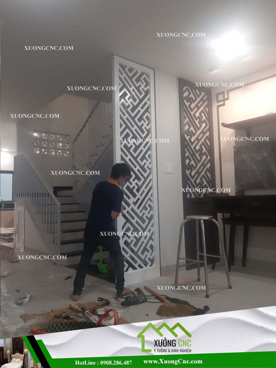 VÁCH NGĂN CNC PHÒNG THỜ 3