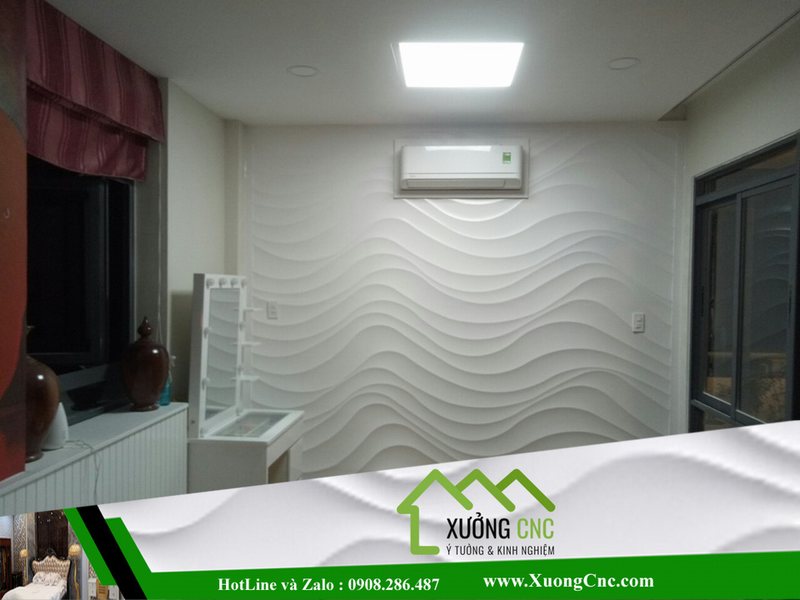 Hình ảnh thi công vách CNC 2D, 3D mới P6 11