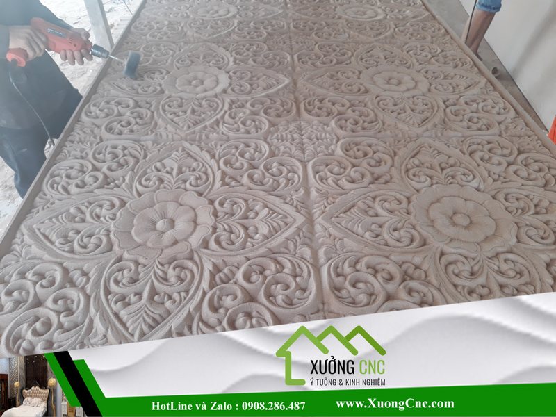 Hình ảnh thi công vách CNC 2D, 3D mới P9 79