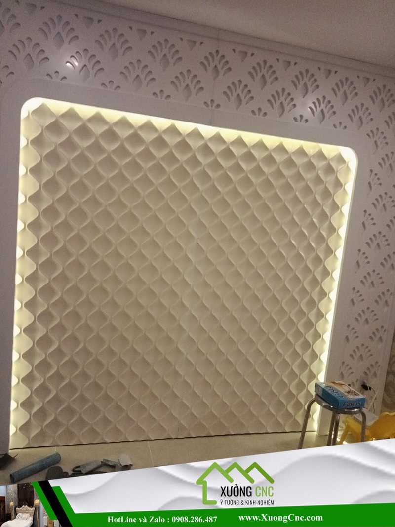 Hình ảnh thi công vách CNC 2D, 3D mới P9 84