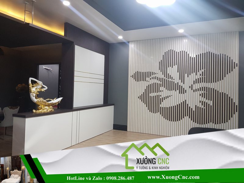Hình ảnh thi công vách CNC 2D, 3D mới P10 99