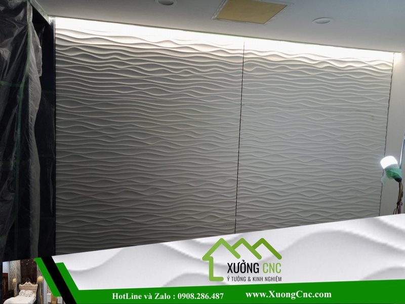 Hình ảnh thi công vách CNC 2D, 3D mới P12 2