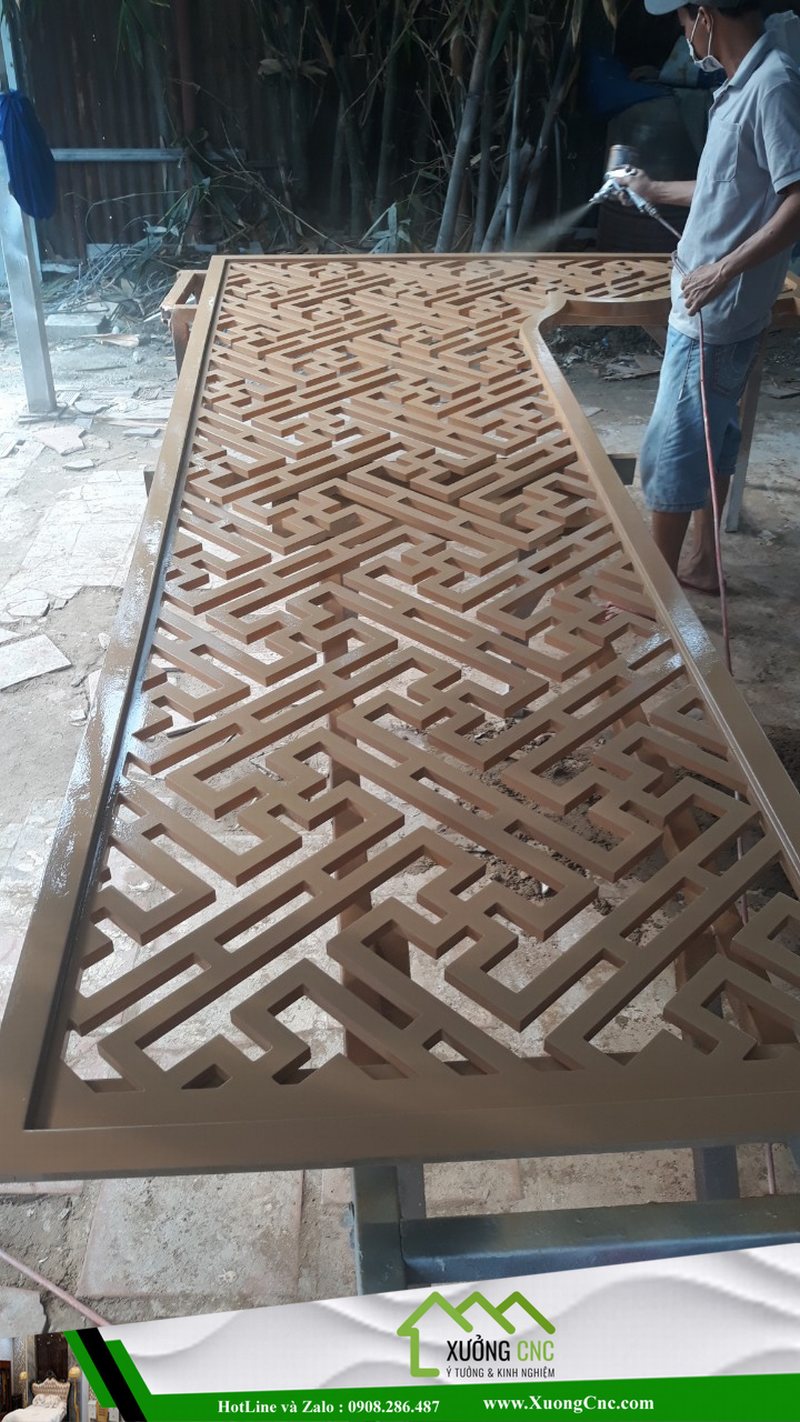 Hình ảnh thi công vách CNC 2D, 3D mới P12 6