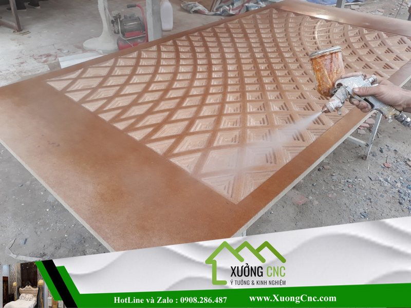 Hình ảnh thi công vách CNC 2D, 3D mới P12 13