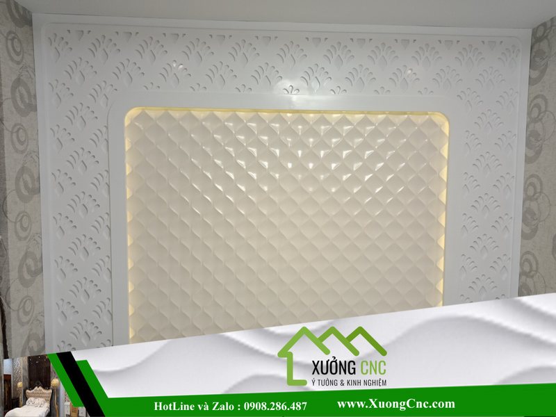 Hình ảnh thi công vách CNC 2D, 3D mới P12 14