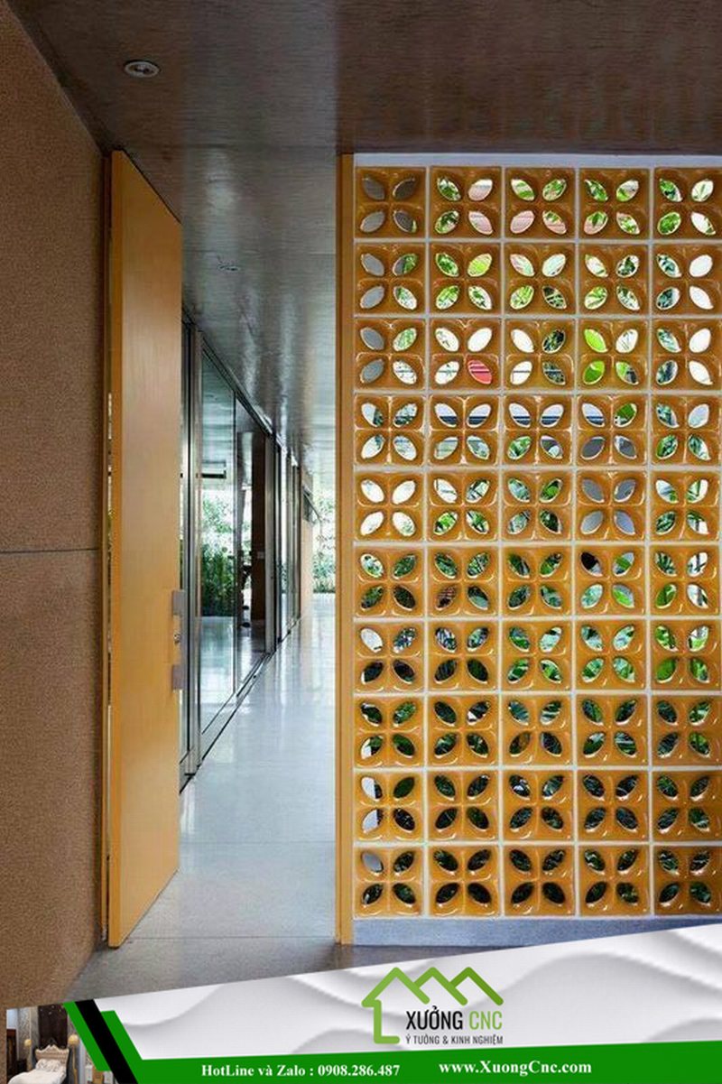 Hình ảnh thi công vách CNC 2D, 3D mới P12 16