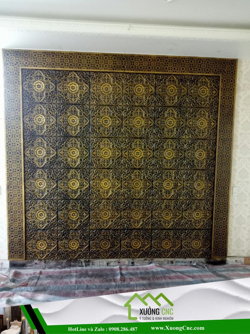 Hình ảnh thi công vách CNC 2D, 3D mới P12 17