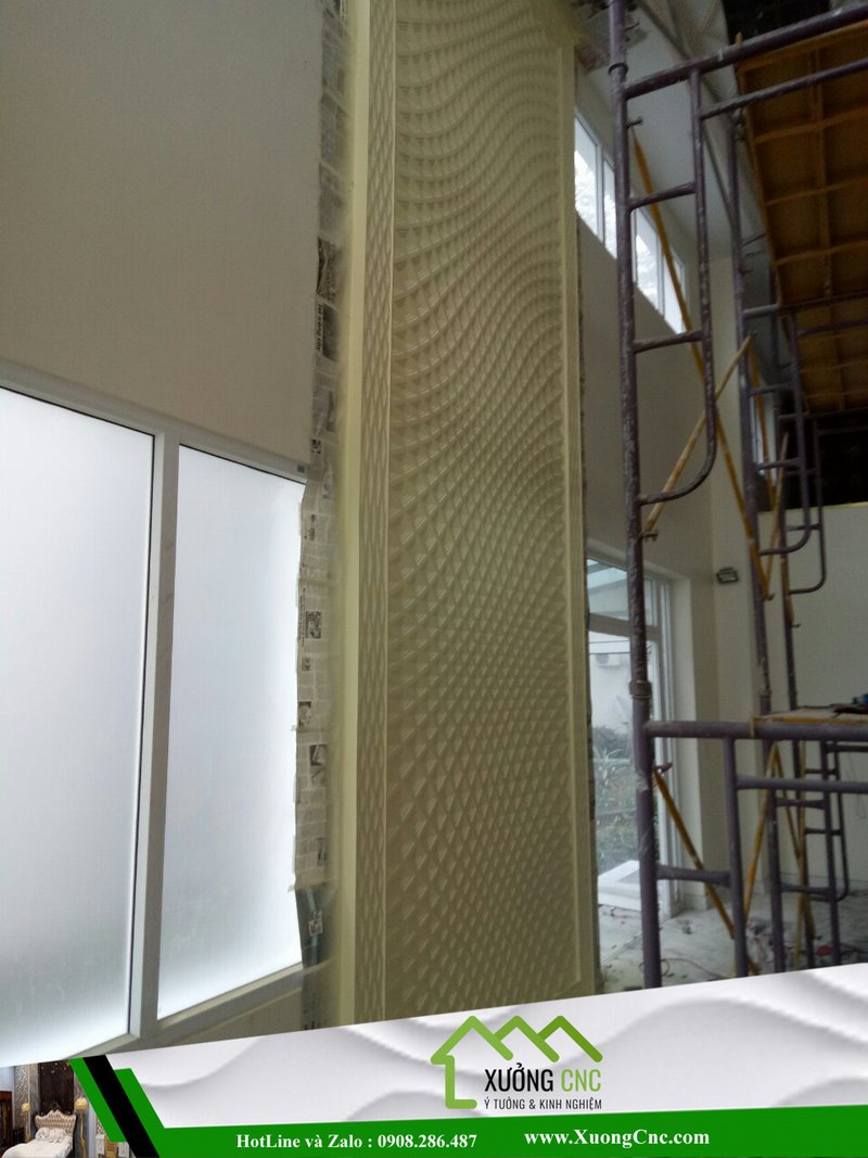 Hình ảnh thi công vách CNC 2D, 3D mới P12 18