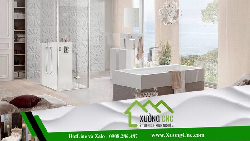 Hình ảnh thi công vách CNC 2D, 3D mới P2 10
