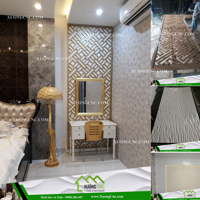 Hình ảnh thi công vách CNC 2D, 3D mới P12