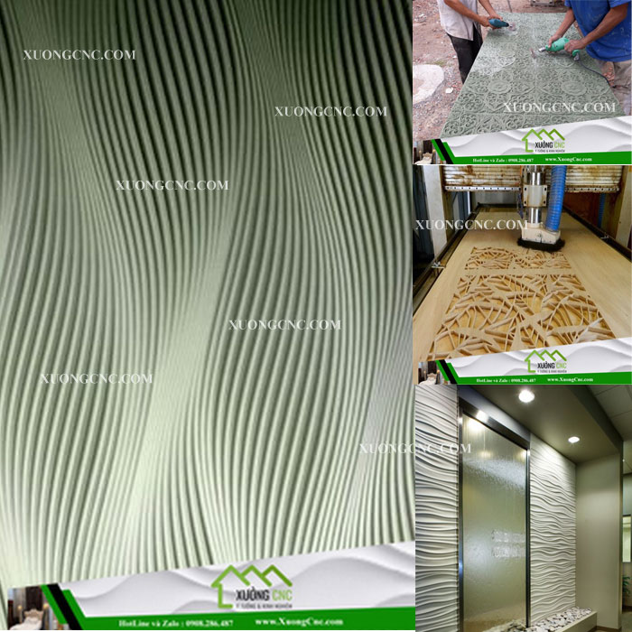 Hình ảnh thi công vách CNC 2D, 3D mới P4