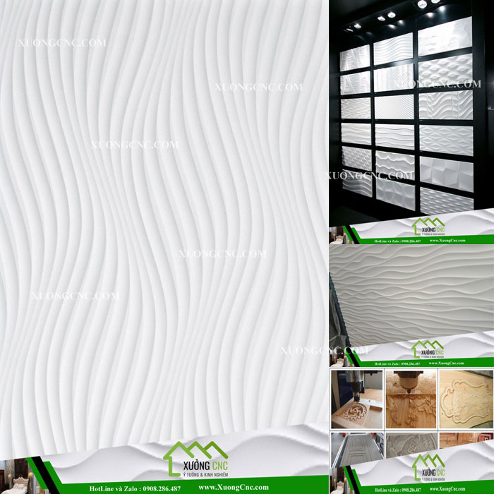Hình ảnh thi công vách CNC 2D, 3D mới P5