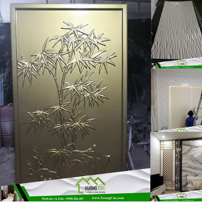 Hình ảnh thi công vách CNC 2D, 3D mới P9