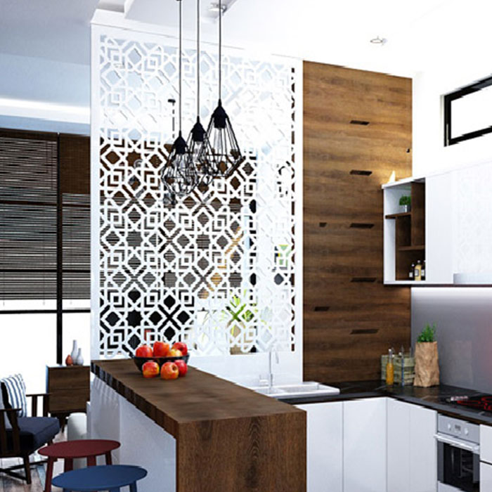 Vách ngăn CNC trang trí nhà bếp xinh