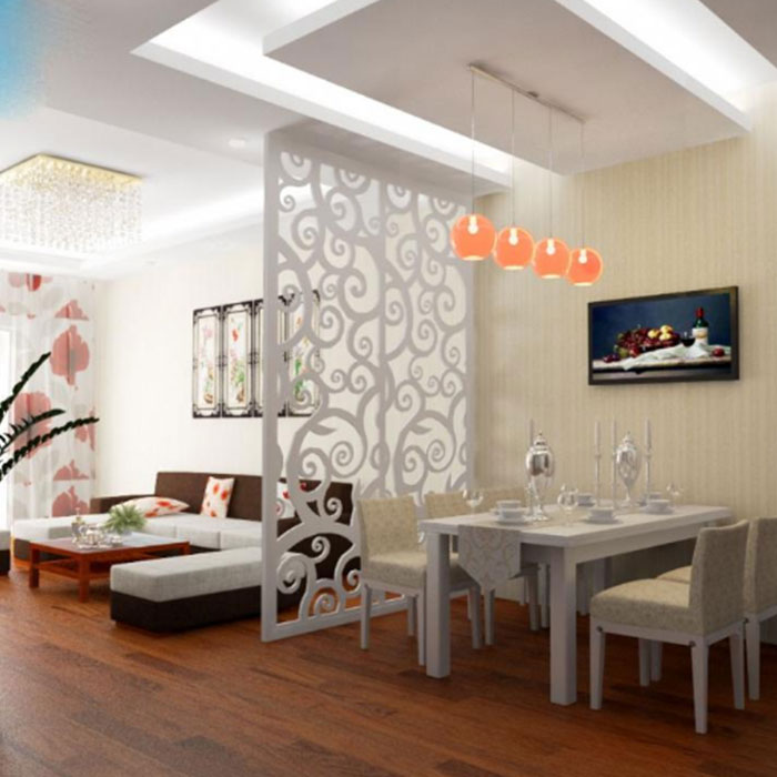 Vách ngăn trang trí phòng khách thông dụng