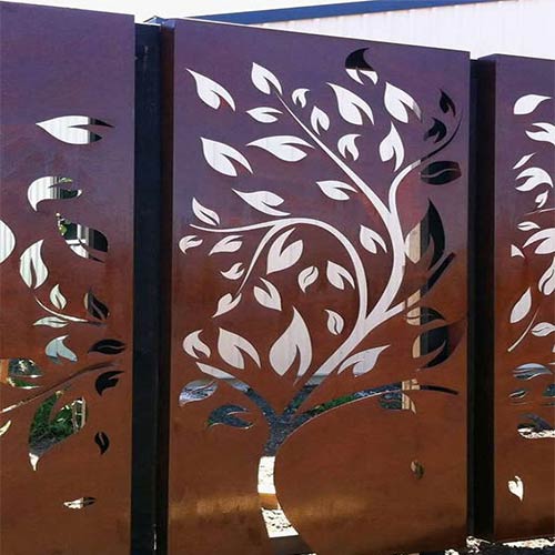 Vách mỹ thuật CNC 2D hoa văn cây lá hiện đại